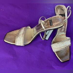 Casadei Silver Metallic Strappy  Stiletto Sandals - Italy